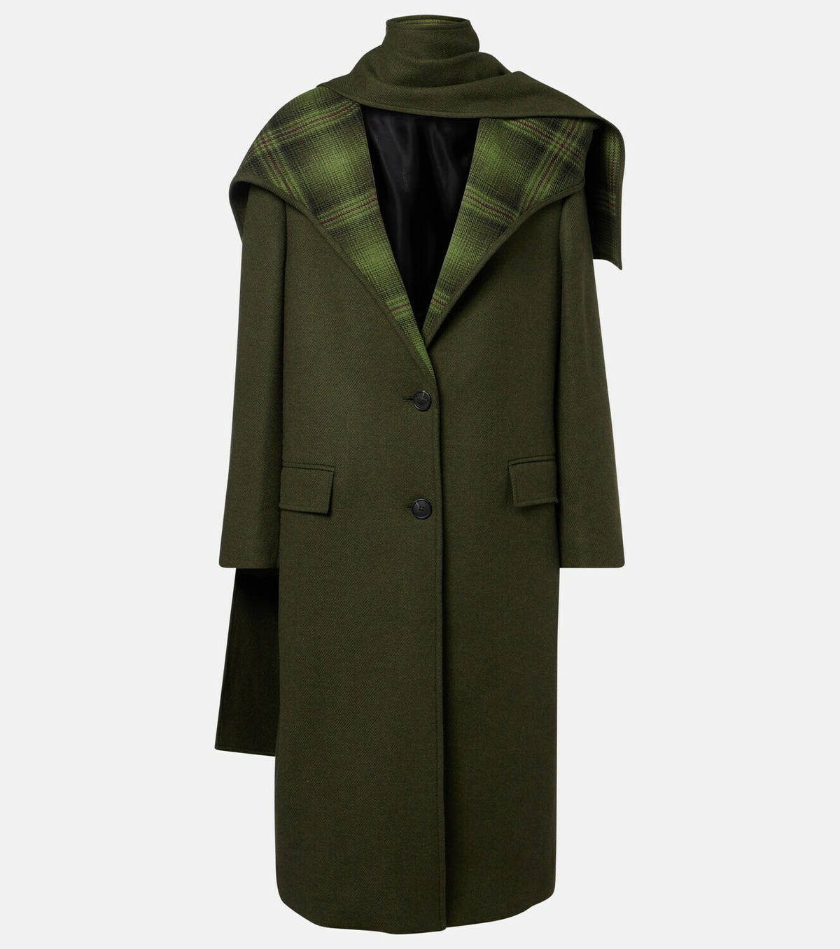 The Attico Scarf-detail wool-blend coat