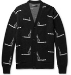 AMIRI - Cashmere and Wool-Blend Jacquard Cardigan - Black