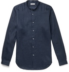 Boglioli - Grandad-Collar Linen Shirt - Blue