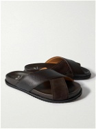 Mr P. - David Cross-Grain Leather and Suede Sandals - Brown