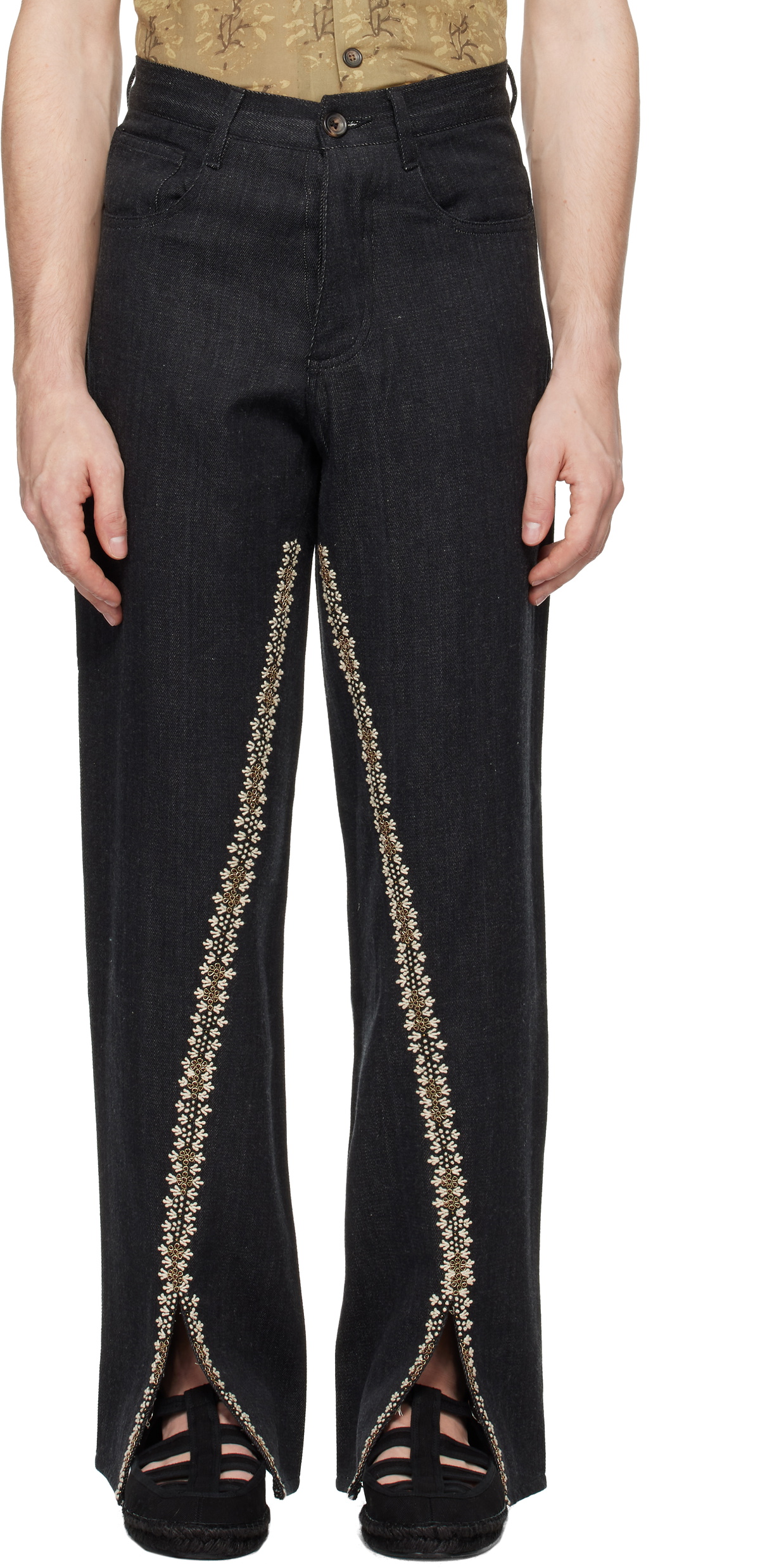 Kartik Research Black Split Jeans