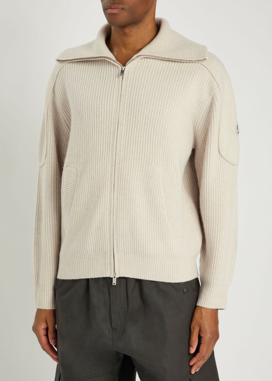 Moose Knuckles Colson Ribbed Wool Sweatshirt Beige