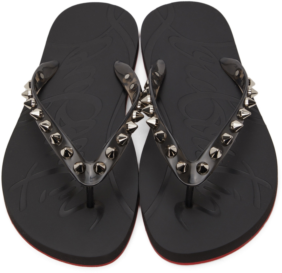 Christian Louboutin, Loubi flip donna flat black sandals