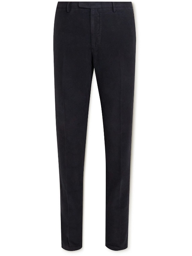 Photo: Boglioli - Slim-Fit Tapered Cotton-Moleskin Suit Trousers - Black