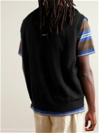 WTAPS - Appliquéd Knitted Sweater Vest - Black