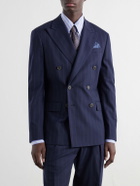Polo Ralph Lauren - Double-Breasted Striped Wool-Blend Suit Jacket - Blue