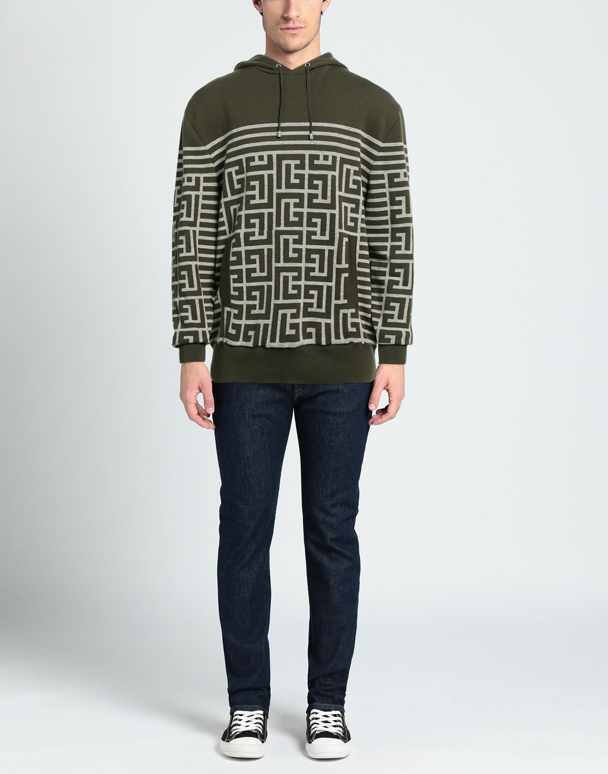 Balmain Mens Sweatshirt Military in Green