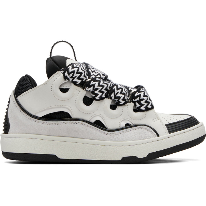 Photo: Lanvin White & Black Bicolor Curb Sneakers