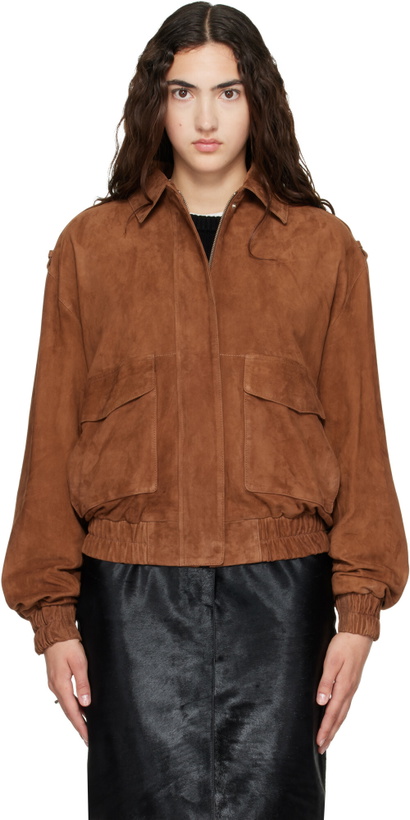 Photo: Arma Brown Halti Suede Bomber Jacket
