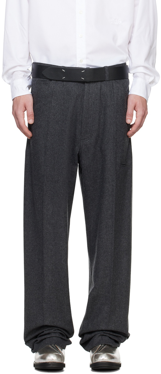 Random Identities Gray Creased Trousers
