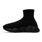 Balenciaga Black Graffiti Sole Speed Runner Sneakers