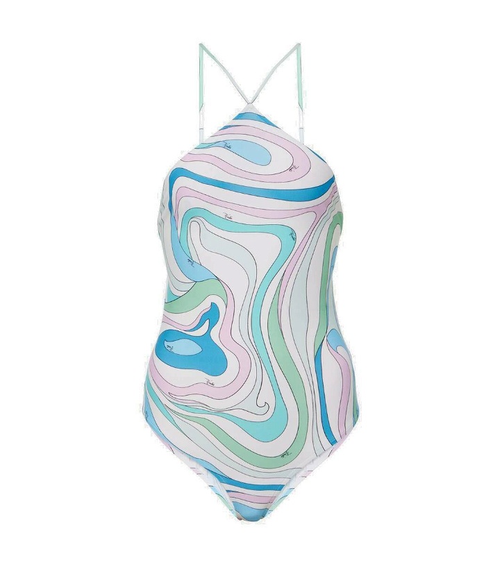 Photo: Pucci Printed halterneck swimsuit