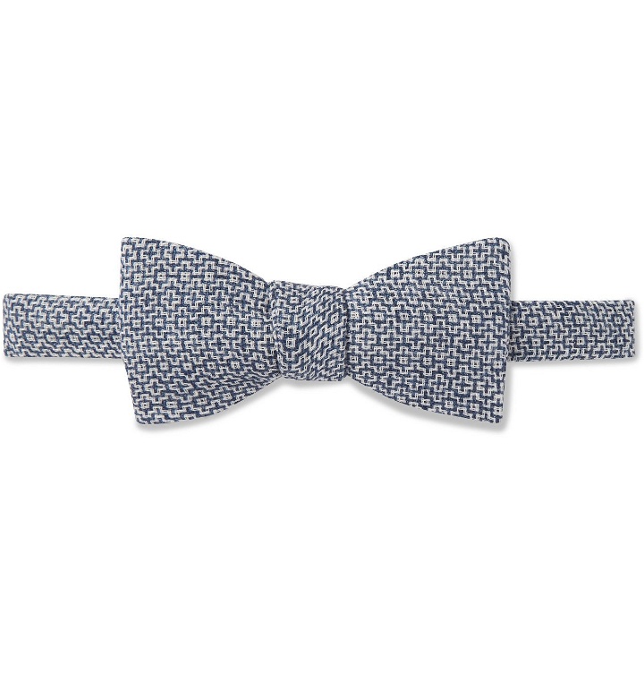 Photo: Favourbrook - Audley Pre-Tied Wool and Silk-Blend Jacquard Bow Tie - Blue