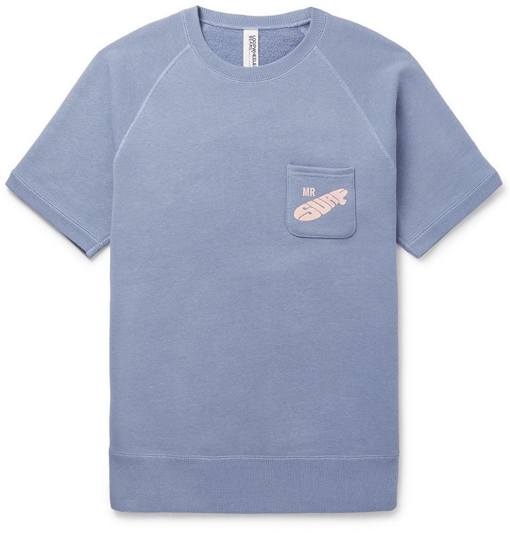 Photo: Beams Plus - Printed Loopback Cotton-Jersey Sweatshirt - Blue