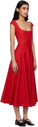 GUIZIO Red Leila Midi Dress