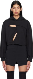 J KOO Black Cutout Hoodie
