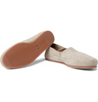 Mulo - Collapsible-Heel Suede Loafers - Neutral