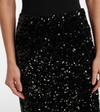 Vince Sequined velvet midi skirt