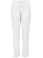 Thom Sweeney - Slim-Fit Linen Drawstring Trousers - White