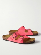 SAINT LAURENT - Jimmy Buckled Neon Suede Sandals - Pink