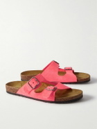SAINT LAURENT - Jimmy Buckled Neon Suede Sandals - Pink