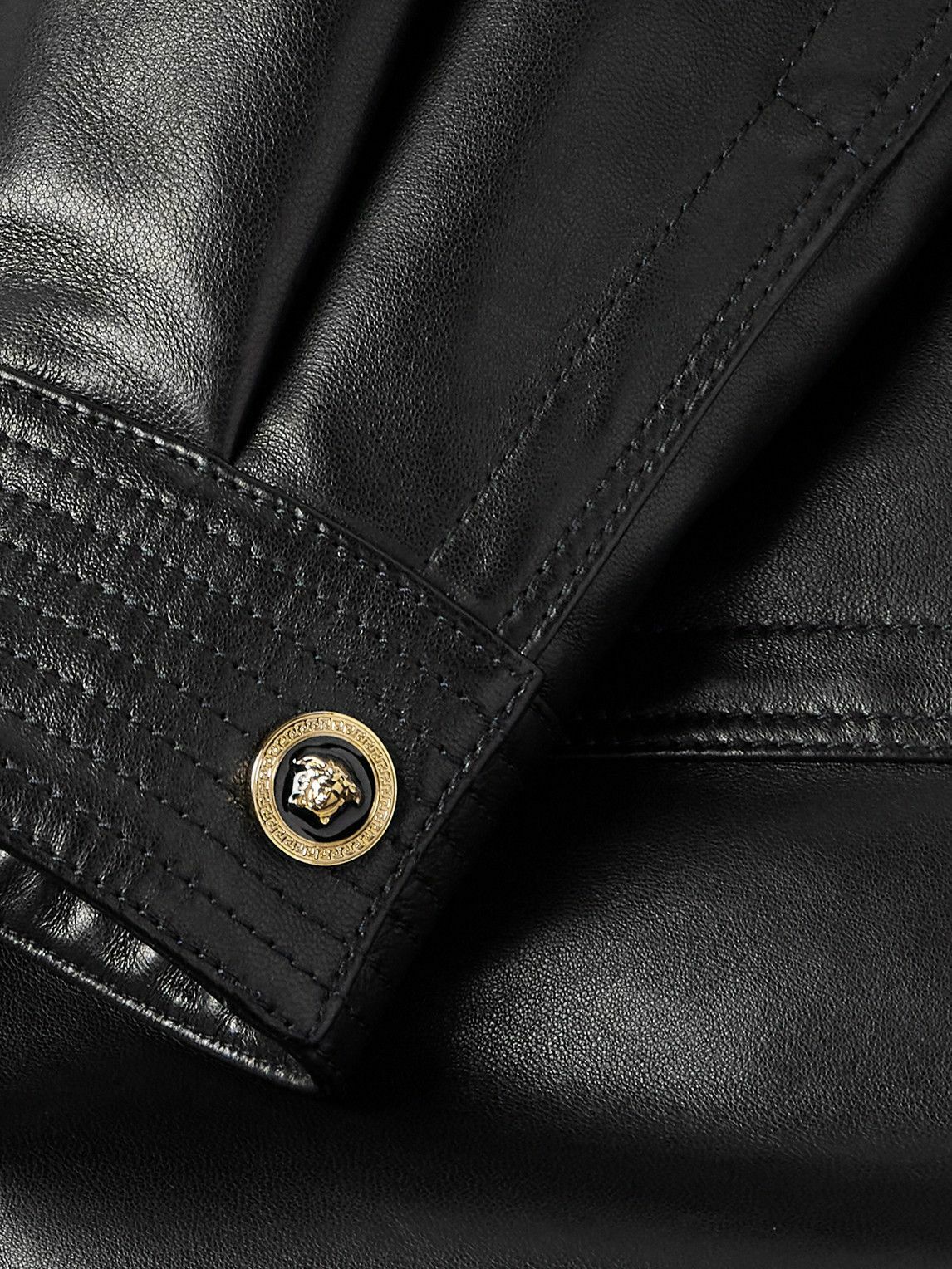 Versace - Leather Bomber Jacket - Black