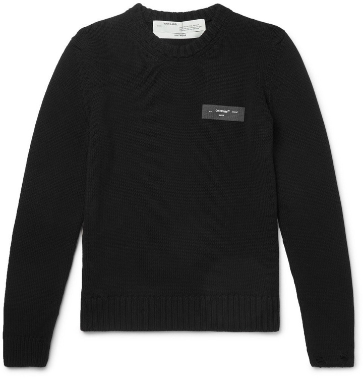 Photo: Off-White - Logo-Print Cotton Sweater - Black