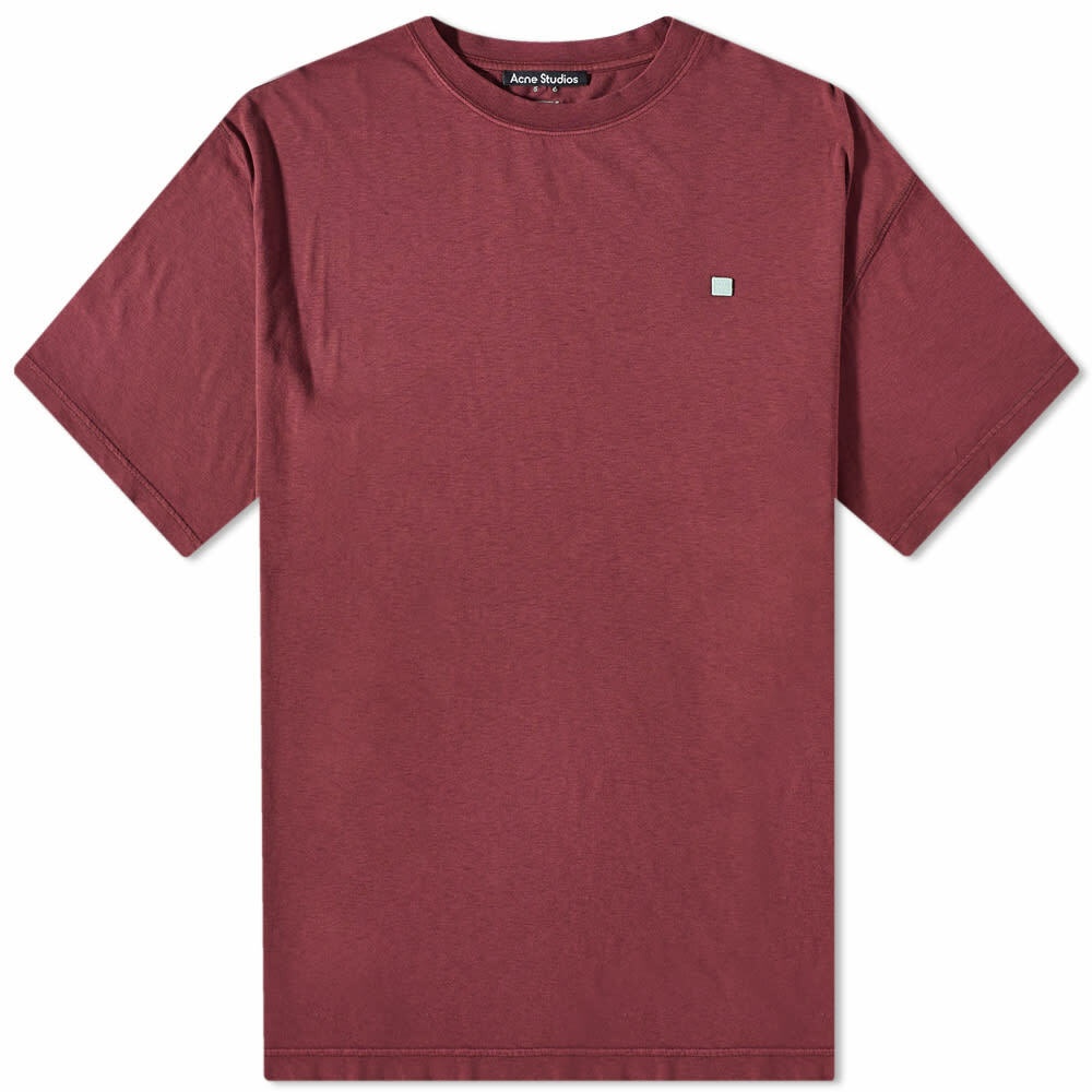 Photo: Acne Studios Exford Fade Face T-Shirt in Wine Red