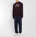 Vetements - Oversized Printed Loopback Cotton-Jersey Hoodie - Men - Burgundy