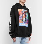 Heron Preston - Embroidered Printed Organic Loopback Cotton-Jersey Hoodie - Black