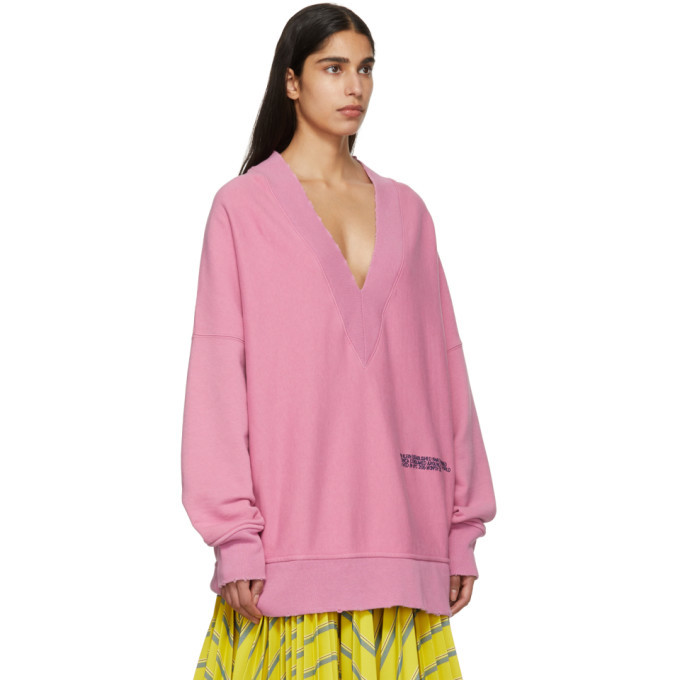 Calvin Klein 205W39NYC Purple Oversized V-Neck Sweatshirt