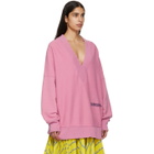 Calvin Klein 205W39NYC Purple Oversized V-Neck Sweatshirt