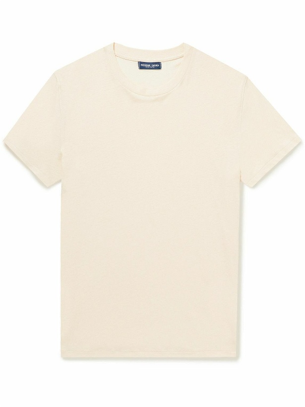 Photo: Frescobol Carioca - Slim-Fit Cotton and Linen-Blend Jersey T-Shirt - Pink