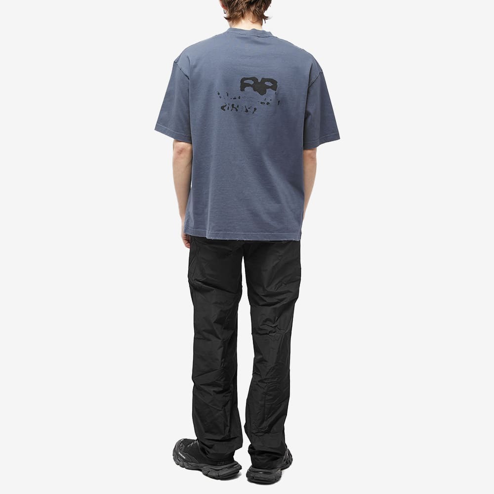 Balenciaga Men's Dirty BB Paris Logo T-Shirt in Washed Blue/Black
