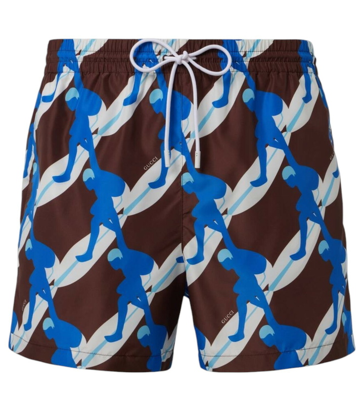 Photo: Gucci Printed poplin swim trunks