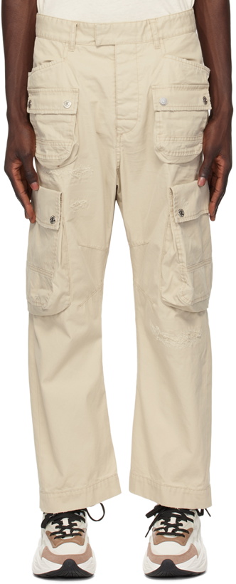 Photo: Dsquared2 Beige Multipocket Cargo Pants