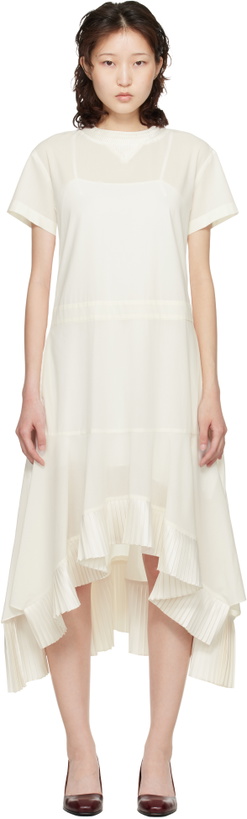 Photo: sacai Off-White Cotton Broadcloth Midi Dress