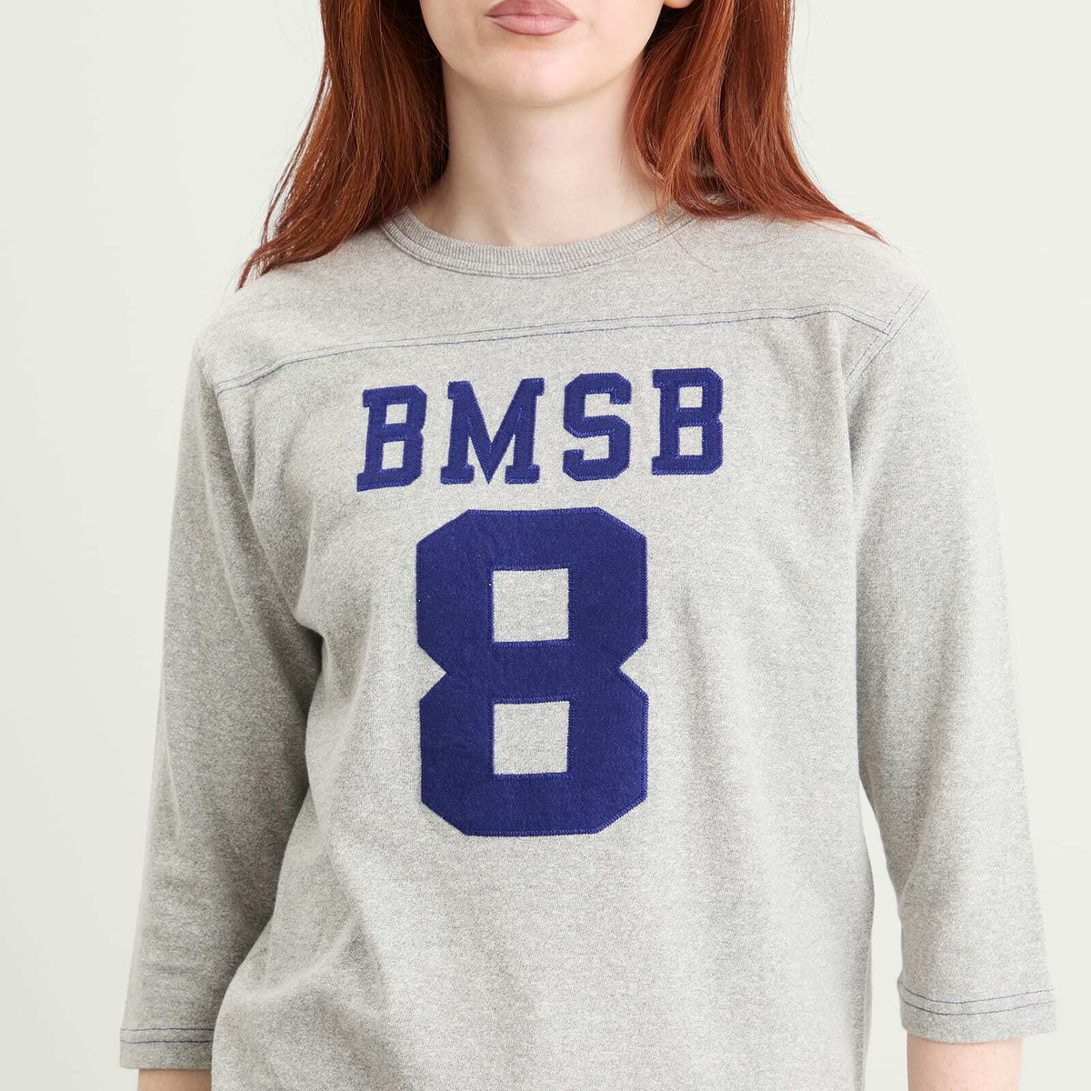 Beams Boy Women's 3/4 Sleeve Football T-Shirt in Grey