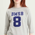 Beams Boy Women's 3/4 Sleeve Football T-Shirt in Grey