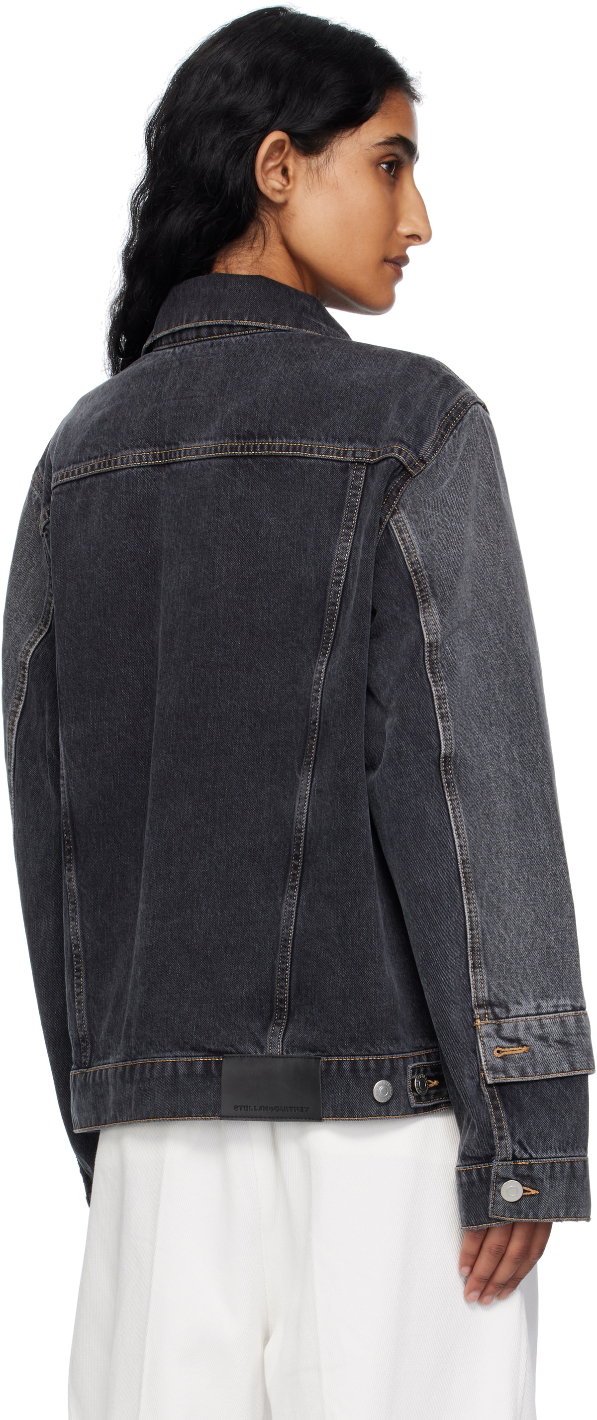 Stella McCartney Black Tonal Panelled Denim Jacket