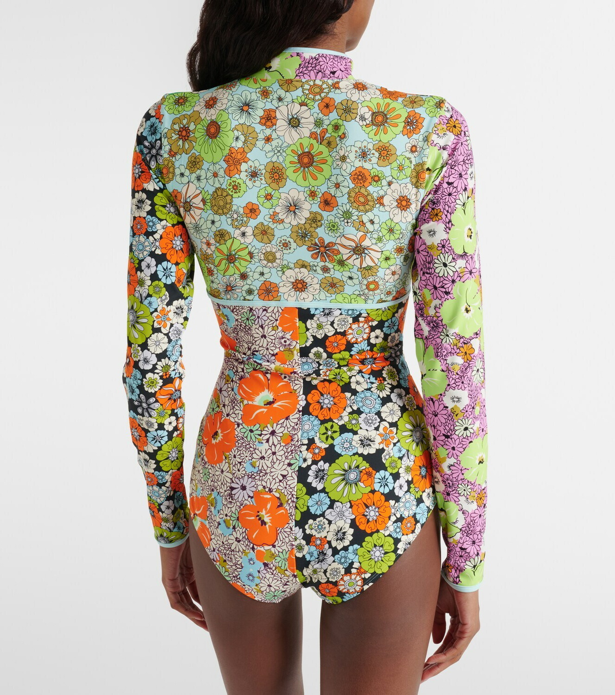 Alémais Orange Blossom floral rashguard swimsuit