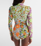 Alémais Orange Blossom floral rashguard swimsuit