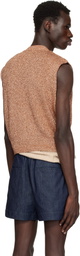 Dries Van Noten Brown Metallic Knit Vest