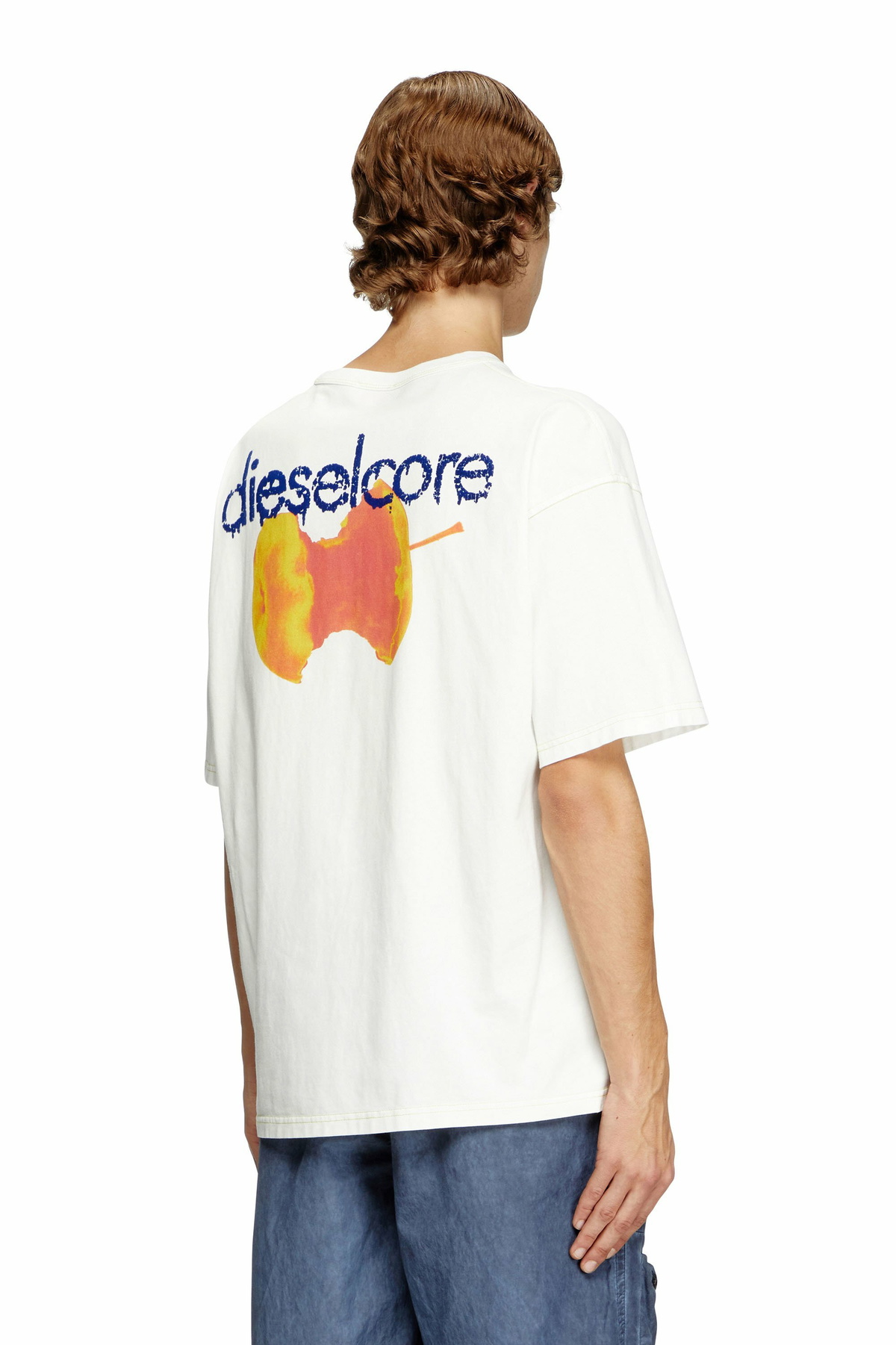 Diesel T-shirt with apple core print - T-Shirts Mens in White Diesel