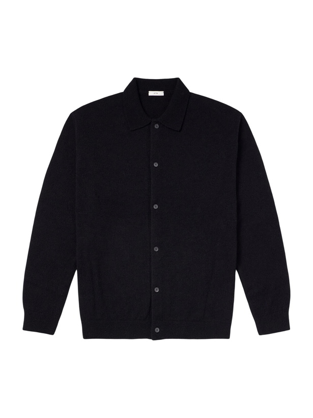 Photo: ATON - Wool-Blend Bouclé Cardigan - Black