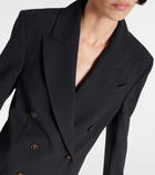 Brunello Cucinelli Double-breasted wool-blend blazer