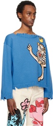 Charles Jeffrey LOVERBOY Blue Slash Sweater