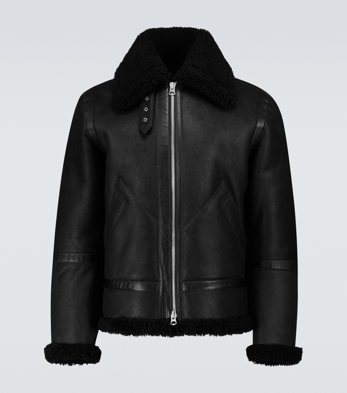 Acne Studios - Leather and shearling aviator jacket
