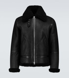 Acne Studios - Leather and shearling aviator jacket