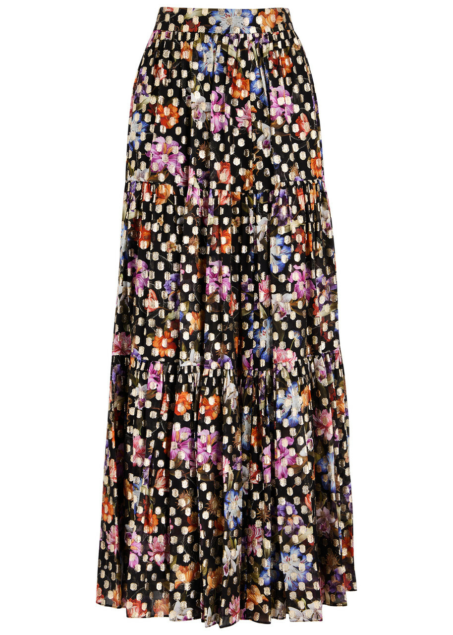 Borgo DE Nor Frey Floral-print Chiffon Maxi Skirt Multicoloured